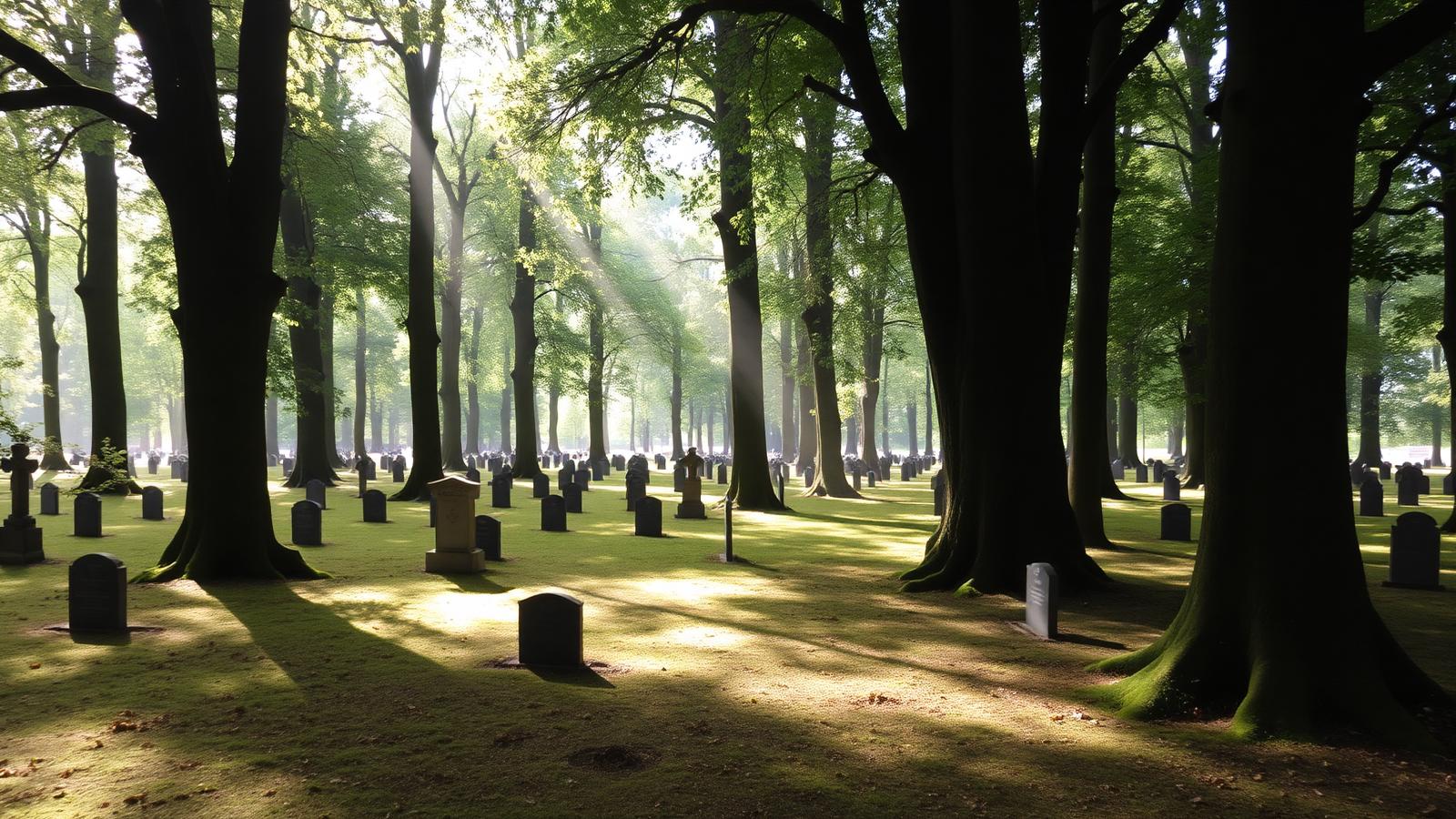 Naturnaher Friedhof Friedenstal in Herford mit Baumbestand